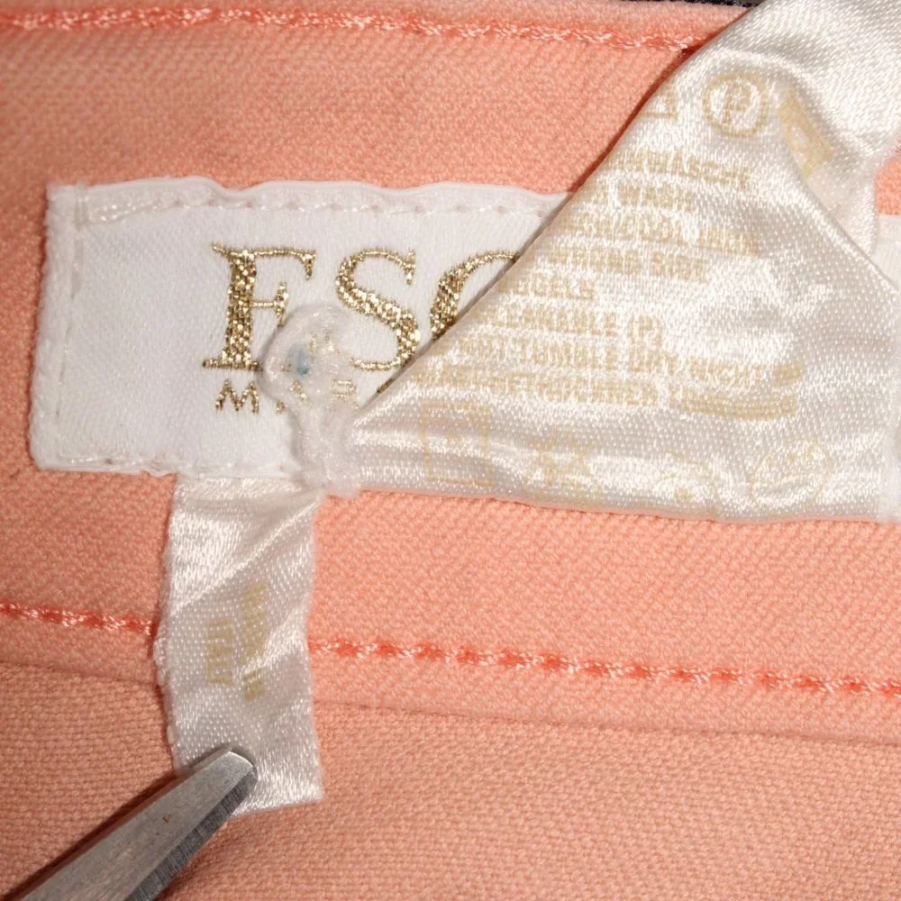 Escada Womens Pants 36 Peach Pink Straight Fit Crop Ankle Stretch Denim Jeans - Picture 9 of 10